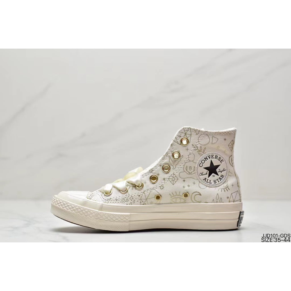 Converse Chuck All 1970S New High Top Canvas Shoes Sun Moon Star Print Graffiti Unisex A02207C