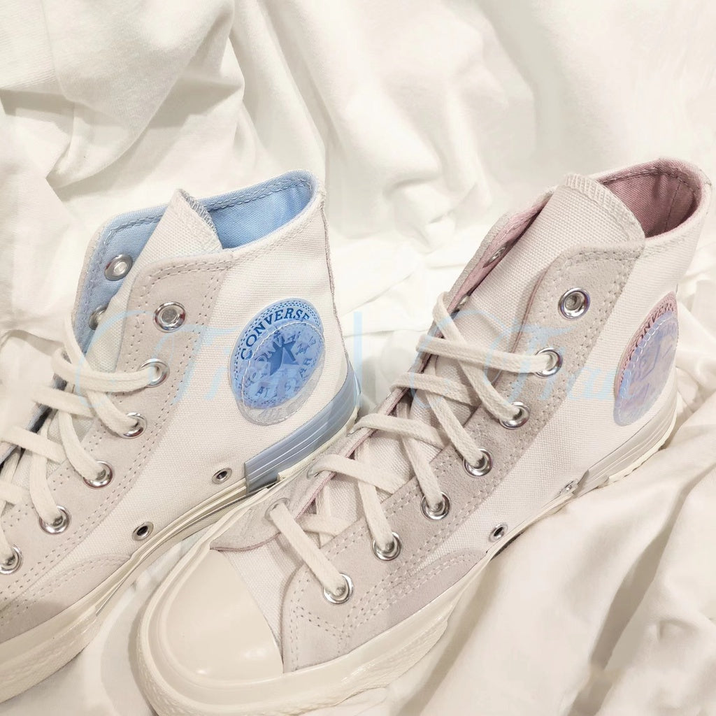 Converse chuck Taylor allstar 1970s crystal standard stitching structure patch high-top casual canvas shoes blue pink