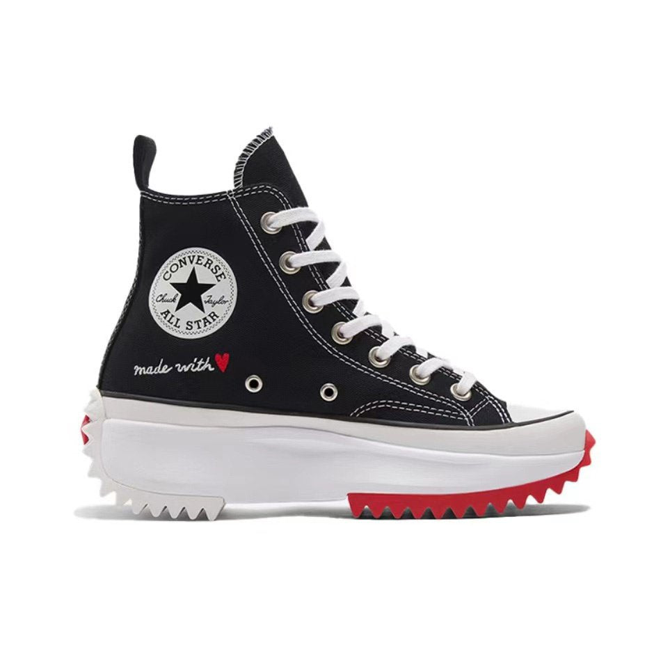 Converse valentine`s Day Run Star Hike Valentine's Day limited order Couples high-top casual release shoes Elevated shoe