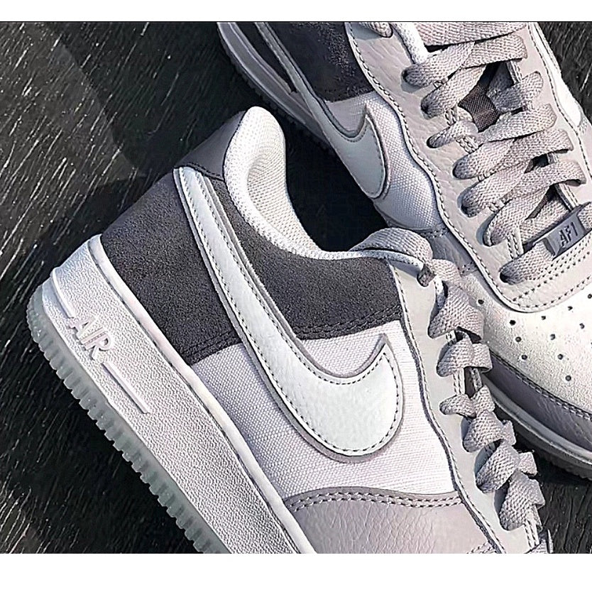 Nike Air Force 1 07 AF1 Air Force One Low Top Sneakers Light Blue Light Grey Khaki