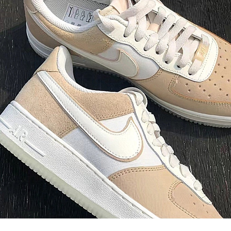 Nike Air Force 1 07 AF1 Air Force One Low Top Sneakers Light Blue Light Grey Khaki