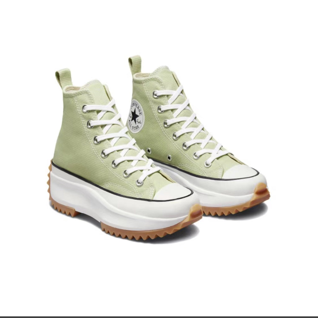 Converse Run Star Hike Olive High-top Casual Canvas Shoes Men's and Women's Same Light Green Light Yellow A00552C A02132