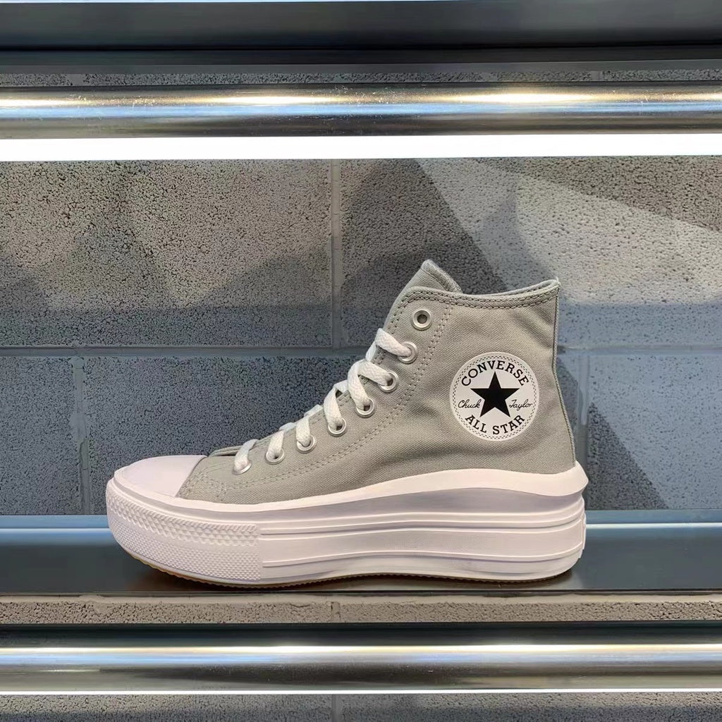 Converse Chuck Taylor Star Move 22-year new high-top thick-soled canvas shoes women's off-white A00562C