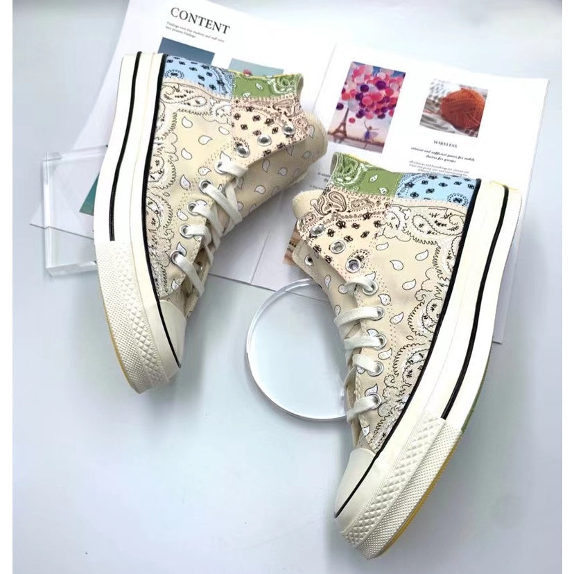 Converse Offspring Paisley X converse pathwork chuck 1970s stitching cashew flower high-top canvas shoes unisex