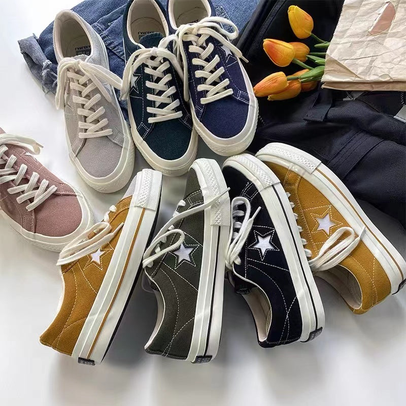 Converse One Star Black Suede Classic Retro Low Top Casual Sneakers Men's and Women's Fashion Casual Shoes Blue Green