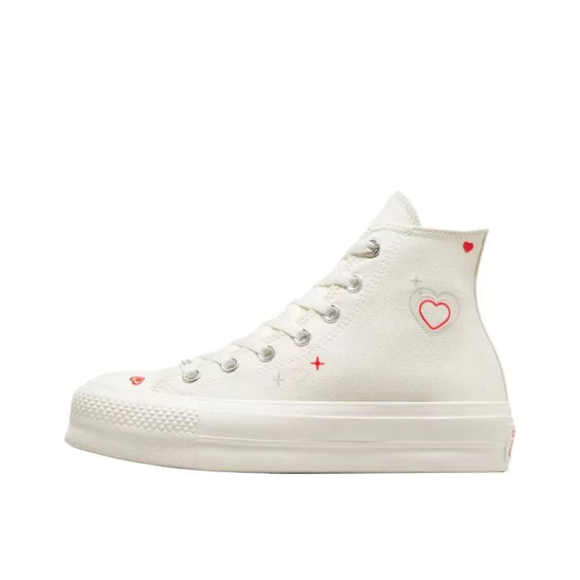 Converse Comfortable and Versatile, Anti slip and Wear resistant High top Canvas Shoes for Women, White