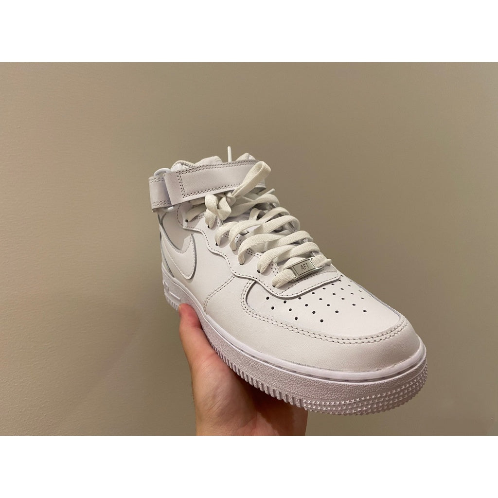 Nike Air Force 1 Mid '07 Original High Top Sports Men's Casual Women's Shoes Pure White "Pure Black" Red Hook