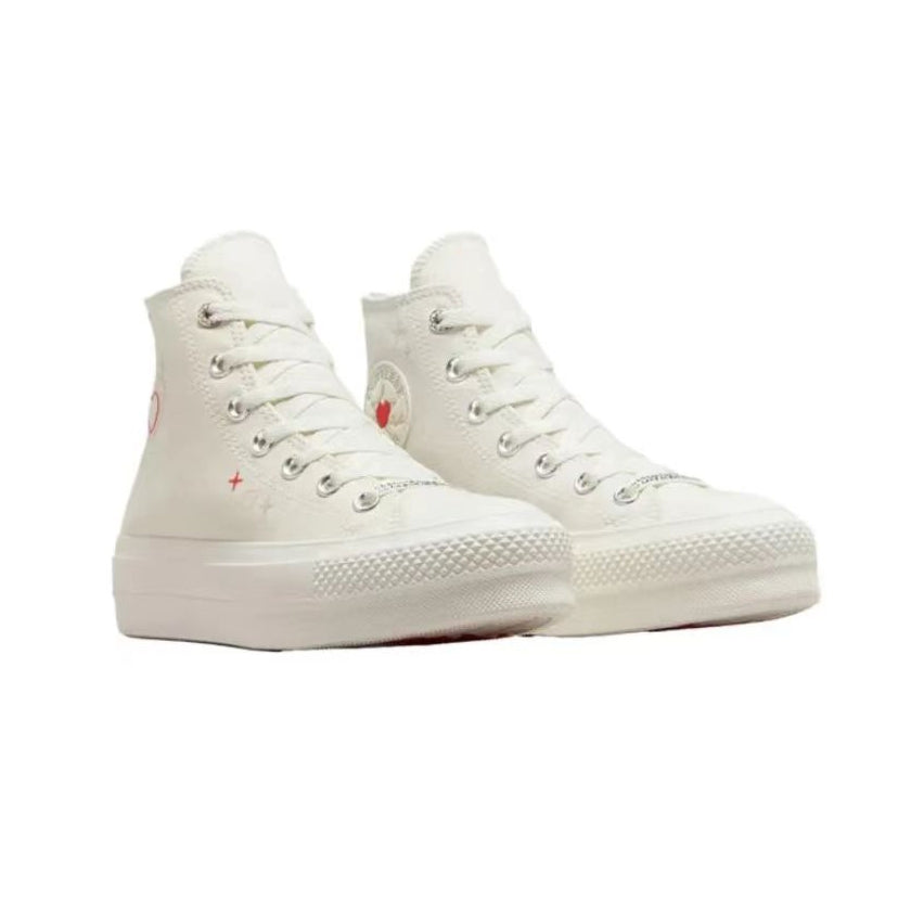 Converse Comfortable and Versatile, Anti slip and Wear resistant High top Canvas Shoes for Women, White