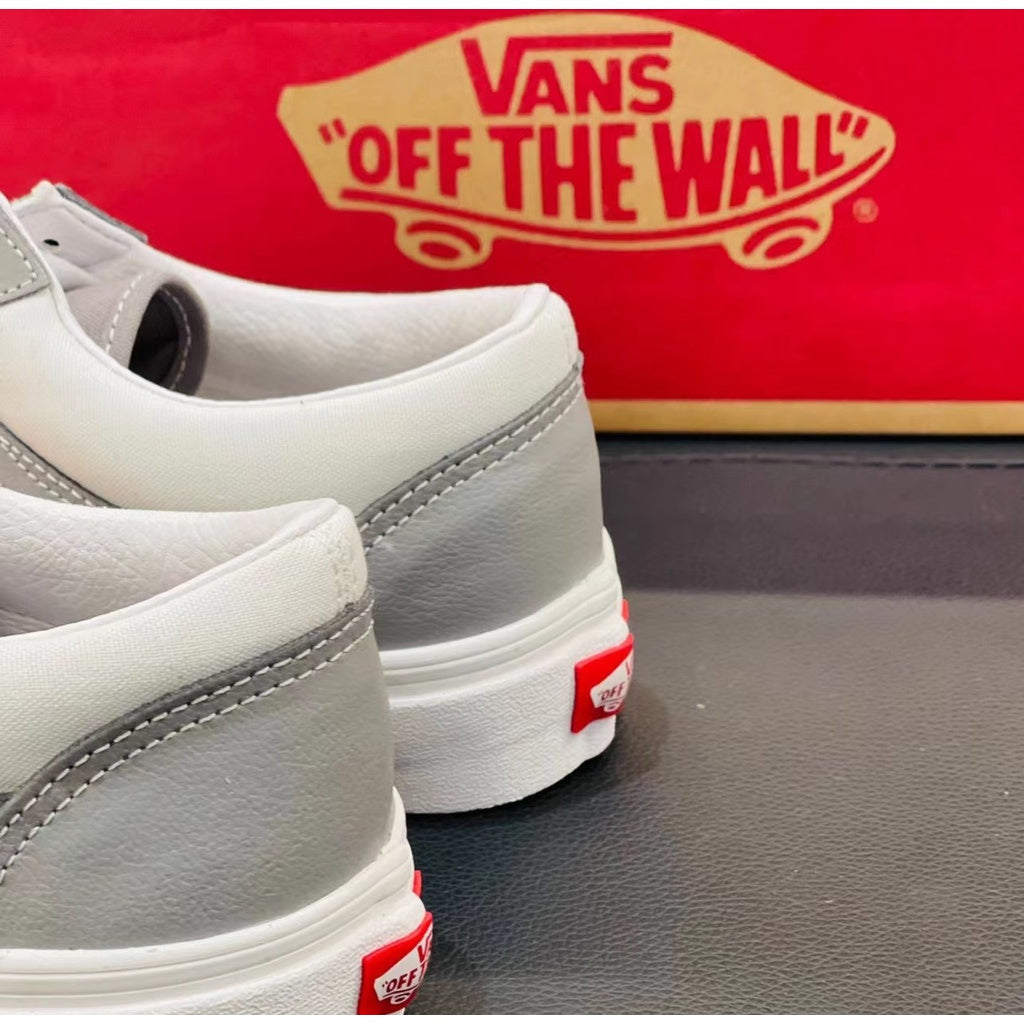 Vans Style 36 Morandi Grey Canvas Shoes Two-color blue and white stitching contrast color low-top casual skateboard shoe
