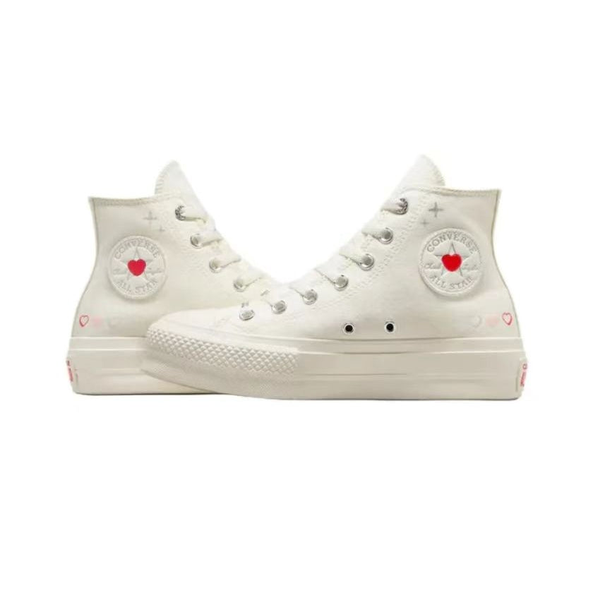 Converse Comfortable and Versatile, Anti slip and Wear resistant High top Canvas Shoes for Women, White